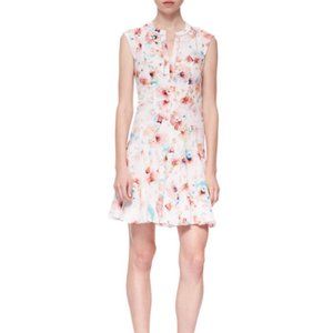 Worn Twice - Rebecca Taylor Poppyprinted Silk Godet Dress